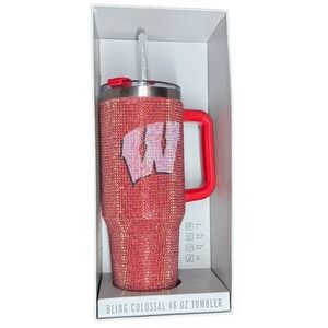 The Memory Company Tumbler Wisconsin Badgers Bling Colossal 46 Oz Red